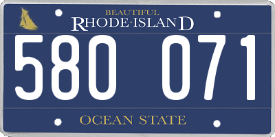 RI license plate 580071