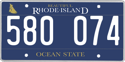 RI license plate 580074