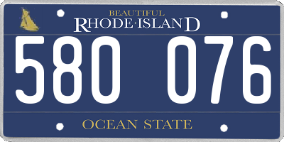 RI license plate 580076