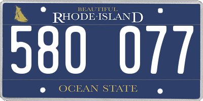 RI license plate 580077