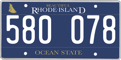 RI license plate 580078
