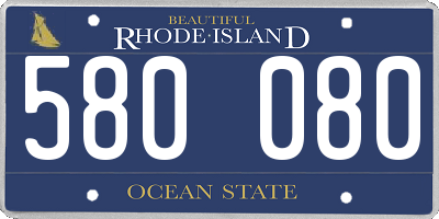 RI license plate 580080