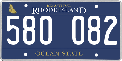 RI license plate 580082