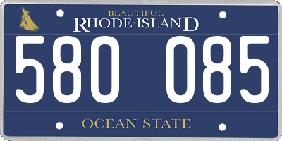 RI license plate 580085