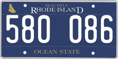 RI license plate 580086