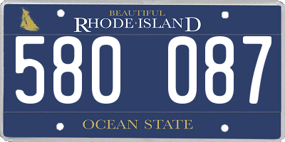 RI license plate 580087