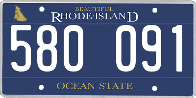 RI license plate 580091