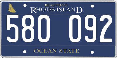 RI license plate 580092