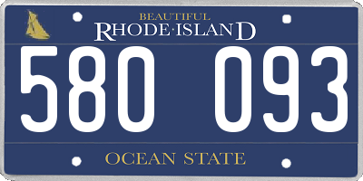 RI license plate 580093