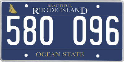 RI license plate 580096