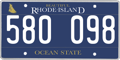 RI license plate 580098