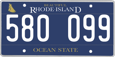 RI license plate 580099
