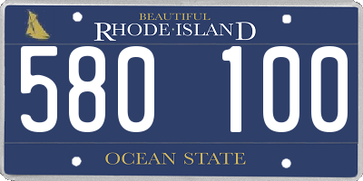 RI license plate 580100