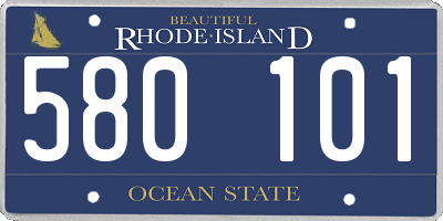 RI license plate 580101
