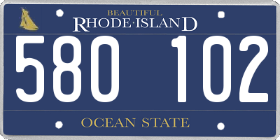 RI license plate 580102