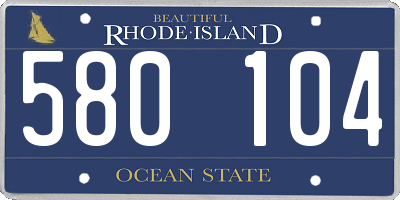 RI license plate 580104