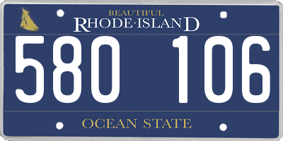 RI license plate 580106