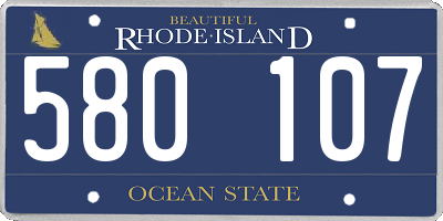 RI license plate 580107
