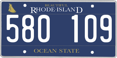 RI license plate 580109