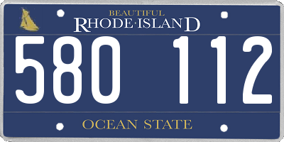 RI license plate 580112