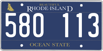 RI license plate 580113