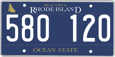 RI license plate 580120