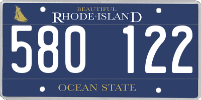 RI license plate 580122