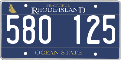 RI license plate 580125