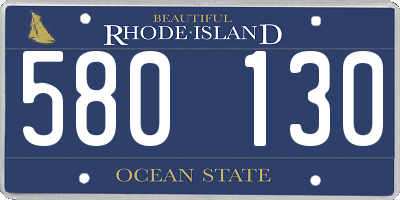 RI license plate 580130