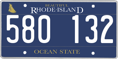 RI license plate 580132