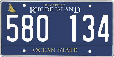 RI license plate 580134