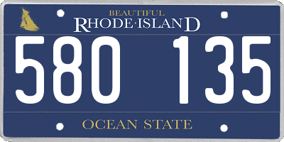 RI license plate 580135