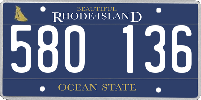 RI license plate 580136