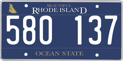 RI license plate 580137