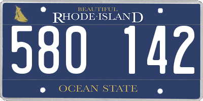 RI license plate 580142