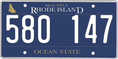RI license plate 580147