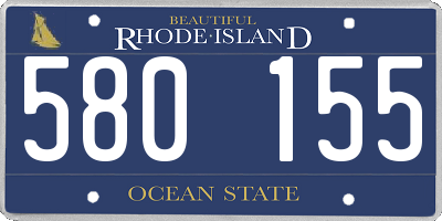 RI license plate 580155