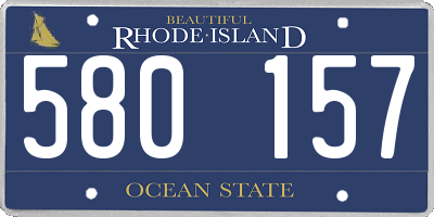 RI license plate 580157