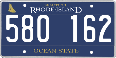 RI license plate 580162