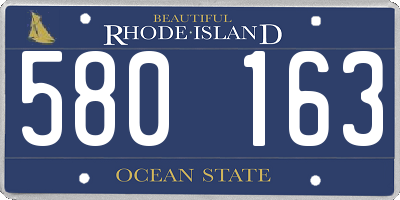 RI license plate 580163