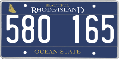 RI license plate 580165
