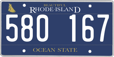 RI license plate 580167