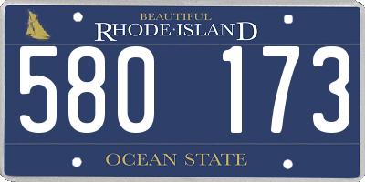 RI license plate 580173