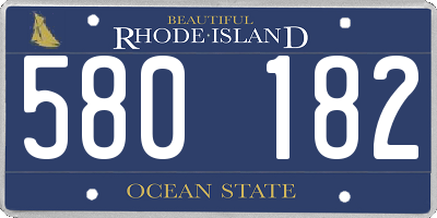 RI license plate 580182