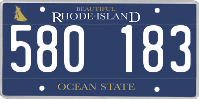 RI license plate 580183