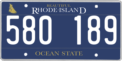 RI license plate 580189