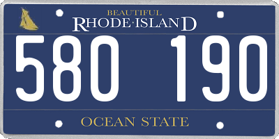 RI license plate 580190
