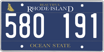 RI license plate 580191