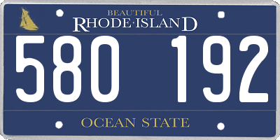 RI license plate 580192