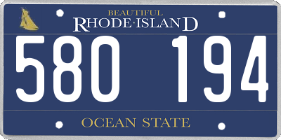 RI license plate 580194